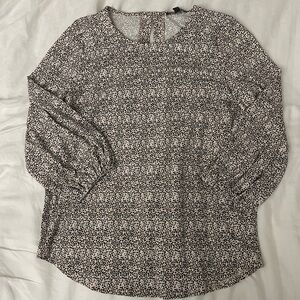 Adrianna Papell Women's Printed 3/4 Sleeve Yoke Detail Top